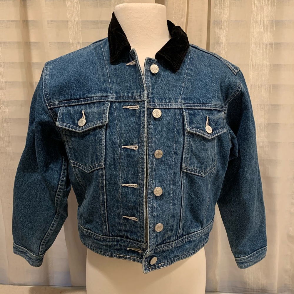 Vintage Gap velvet collar jean jacket